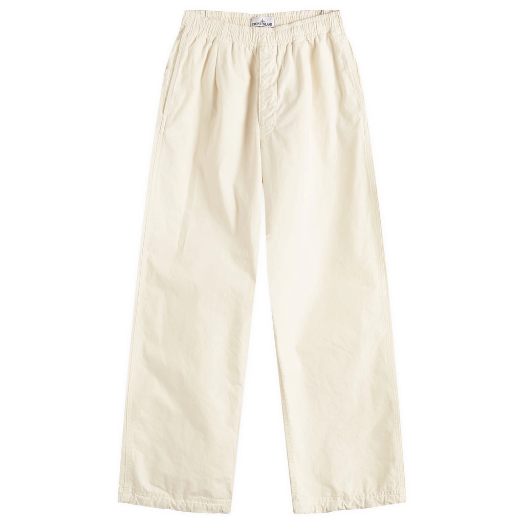 Stone Island Men's Marina Organic Cotton Tela Pleated Trousers Ivory